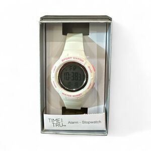 Time and Tru Women’s Digital Sport Watch – White & Pin